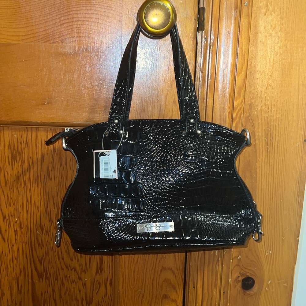 Jessica Simpson Black Snake Leather Purse